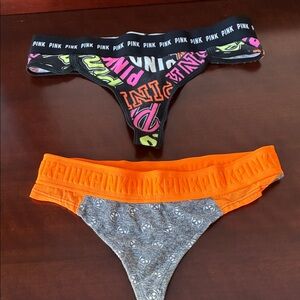 Victoria's Secret Pink and Orange Panties Set